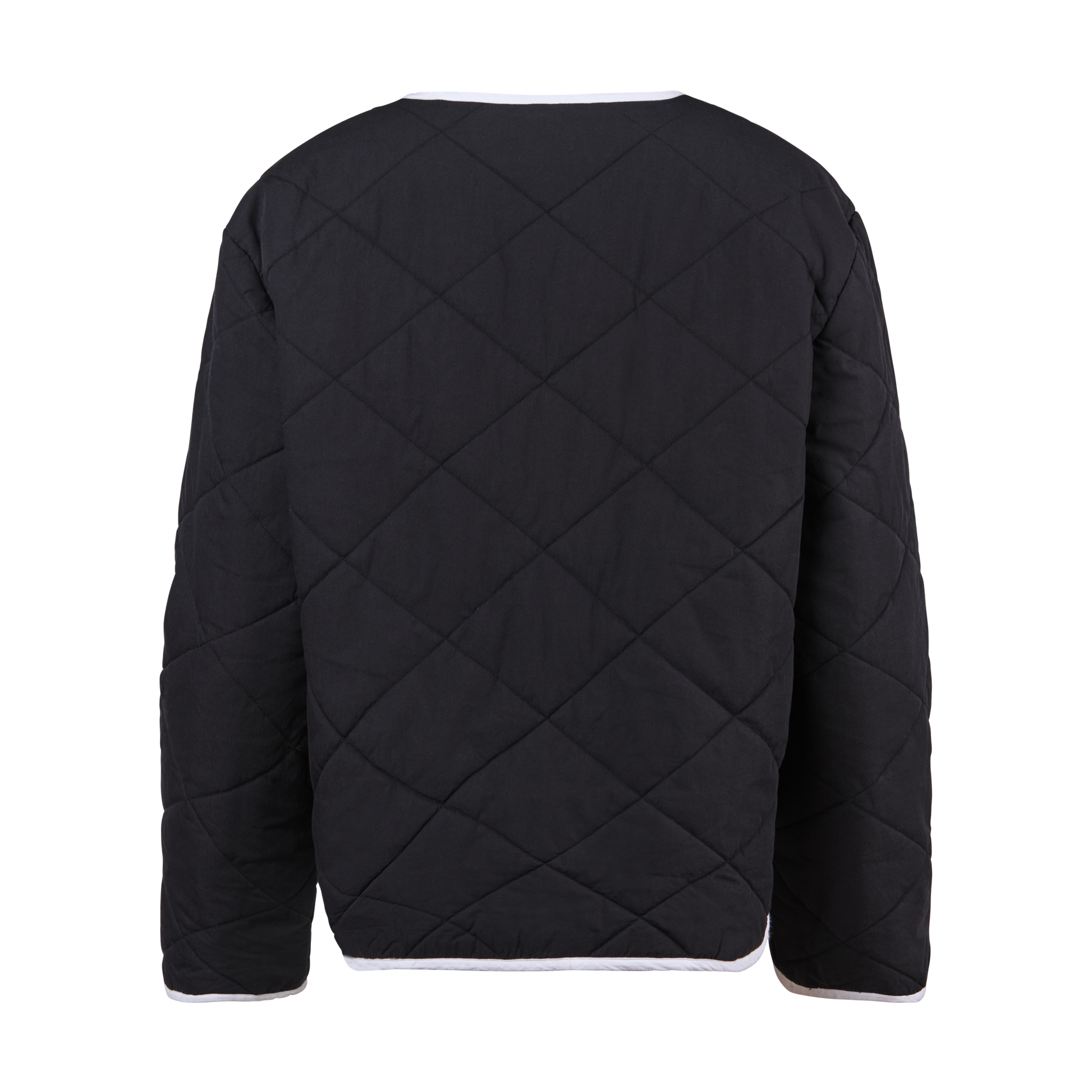 Black and white cotton quilted jacket coat for women